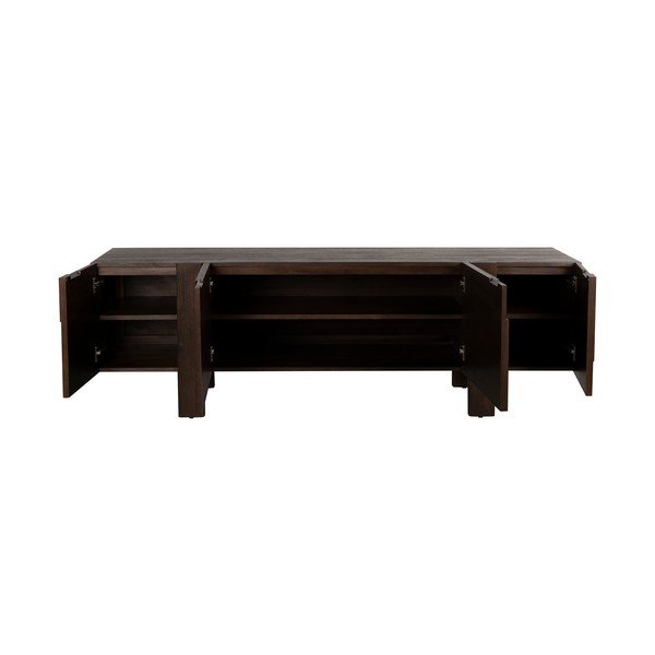 Comodă TV în culoare naturală închisă din lemn masiv 188x60x45 cm Bruneau – Dutchbone-image-2