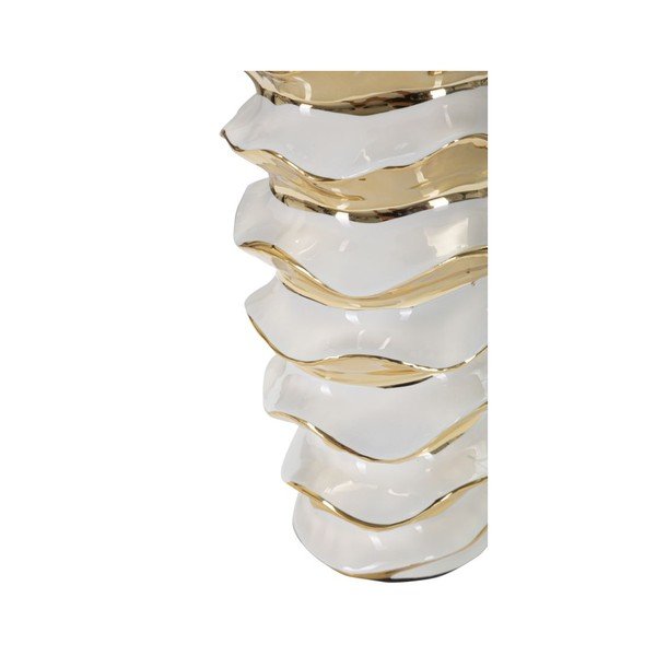 Veioză albă-aurie din ceramică cu abajur textil (înălțime 53 cm) Glam Space – Mauro Ferretti-image-2