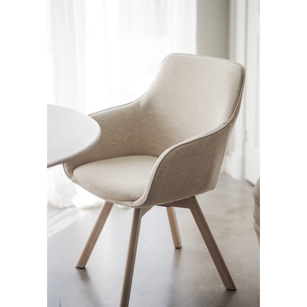 Set de scaune de sufragerie bej 2 buc. tapițat Alison – Rowico-image-1