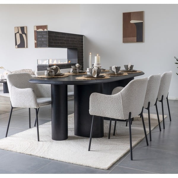 Masă de dining cu blat cu aspect de lemn de  frasin  100x220 cm Tirano – House Nordic-image-1