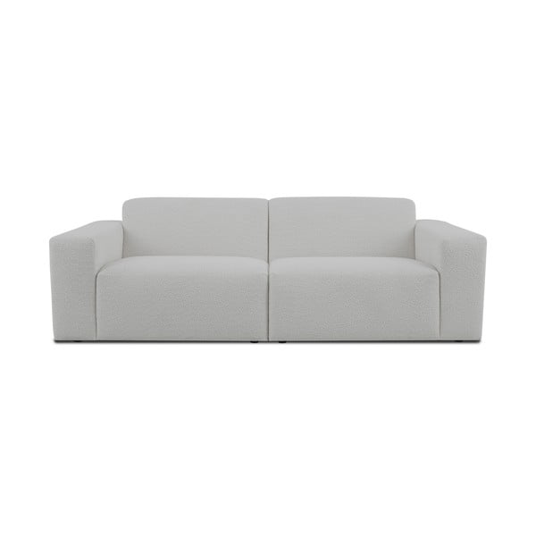 Canapea albă cu tapițerie din stofă bouclé 228 cm Roxy – Scandic
