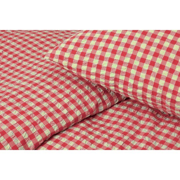 Lenjerie de pat roșie-galbenă din țesătură crep pentru pat de o persoană 140x200 cm Bæk&Bølge – JUNA-image-2