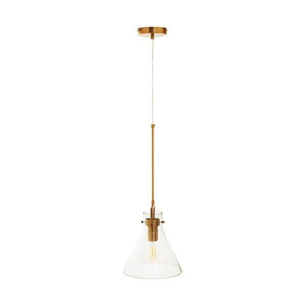Lustră aurie din metal cu abajur din sticlă ø 25 cm Trieste – Premier Housewares-image-2