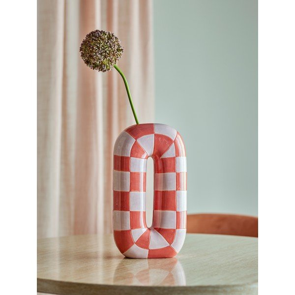 Vază somon/crem din ceramică pictată manual (înălțime 32 cm) Mae – Bloomingville-image-1