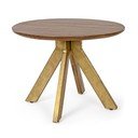 Măsuță de cafea aurie/în culoare naturală închisă rotundă din lemn de mango ø 60 cm Sherman – Bizzotto