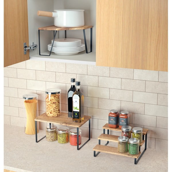 Raft suplimentar negru mat/în culoare naturală pentru colț din lemn 25x25 cm York – Metaltex-image-3