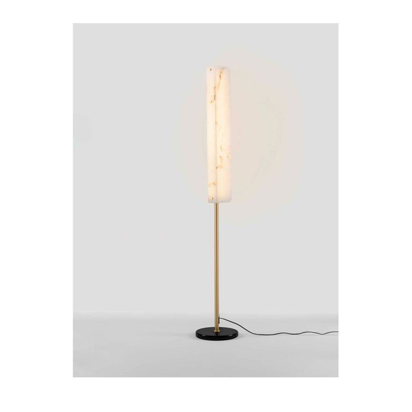 Lampadar crem/alămiu LED cu aspect de marmură (înălțime 160 cm) Aider – Nova Luce-image-4