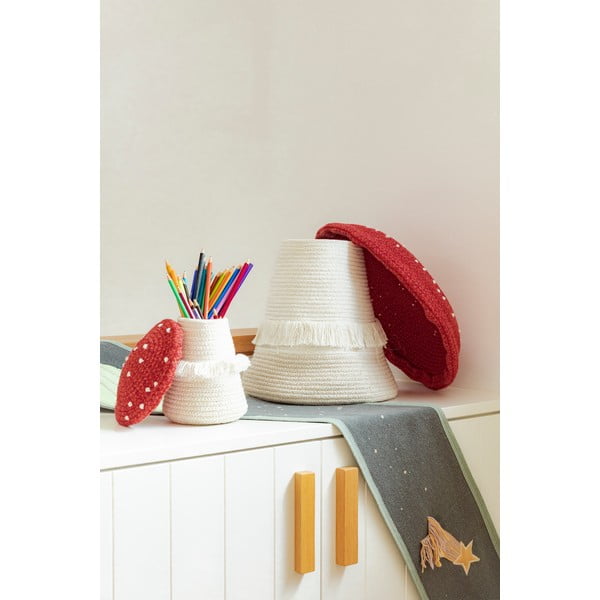 Coș de jucării pentru copii roșu-crem din material textil ø 38x33 cm Big Mushroom – Lorena Canals-image-3