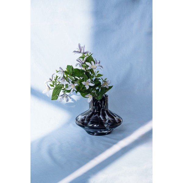 Vază maro din sticlă lucrată manual (înălțime 28 cm) Glom – noo.ma-image-2