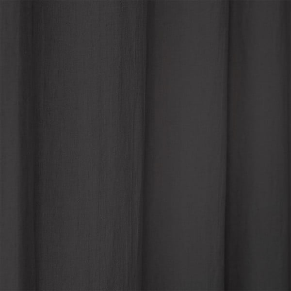 Draperie din in cu bucle de prindere Linen Tales Night Time, 250 x 140 cm, gri închis-image-1