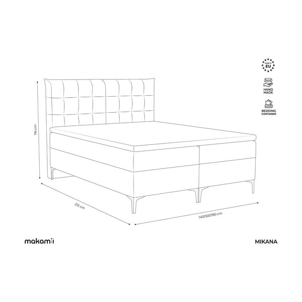 Pat boxspring gri cu spațiu de depozitare 180x200 cm Mikana – Makamii-image-3