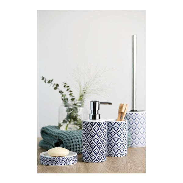 Dozator săpun lichid Wenko Lorca, ceramică, albastru-image-1