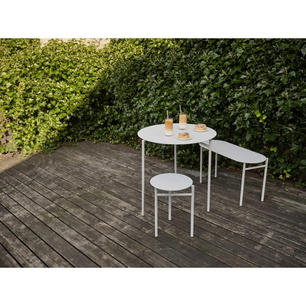 Bancă de grădină gri deschis din metal Disc – Zone-image-1