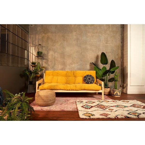 Canapea variabilă cu tapițerie din catifea reiată Karup Design Grab Raw/Honey-image-1