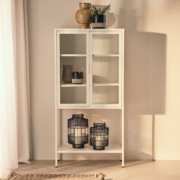 Vitrină albă din oțel 75x150x35 cm Acier – Premier Housewares-image-2