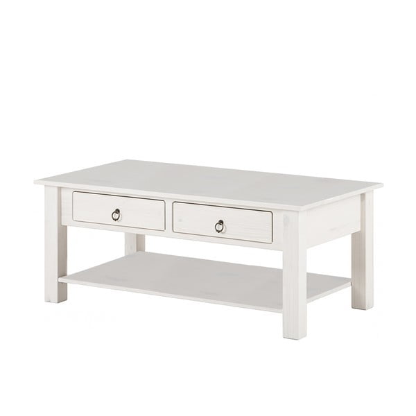 Măsuță de cafea din lemn de pin Støraa Inda, alb