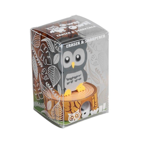 Ascutitoare cu gumă de șters în forma de bufnită Rex London Owl-image-1