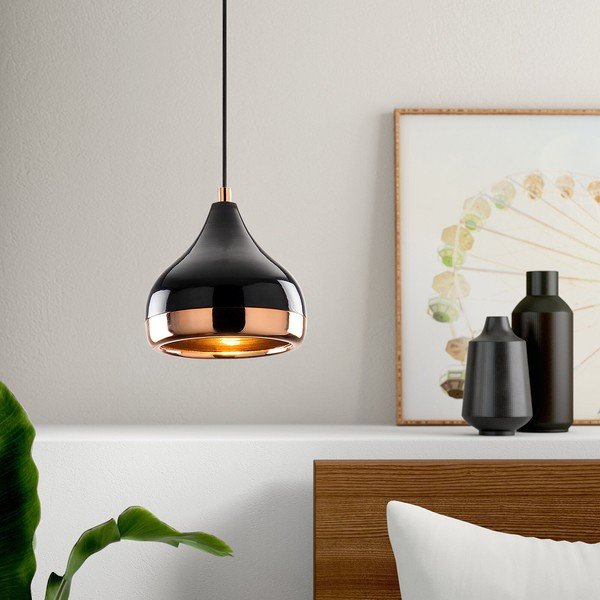 Lustră Opviq lights Yildo, ø 17 cm, negru-arămiu-image-4