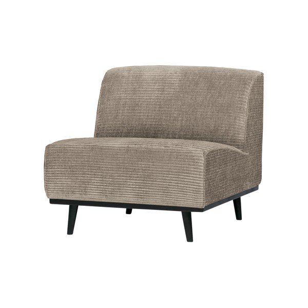 Fotoliu din catifea reiată BePureHome Statement, taupe-image-1