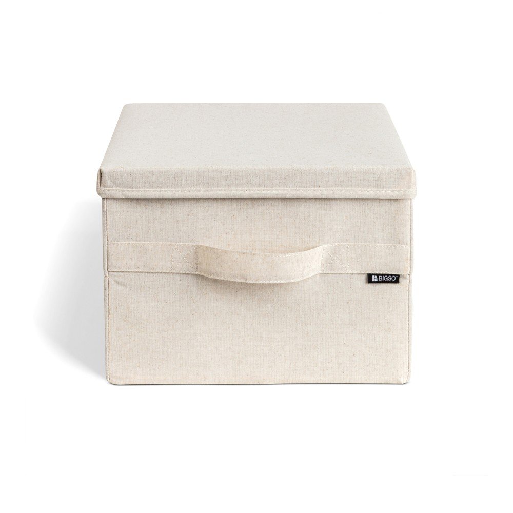 Cutie de depozitare bej din material textil cu capac 31x41x22 cm Soft Storage Medium – Bigso