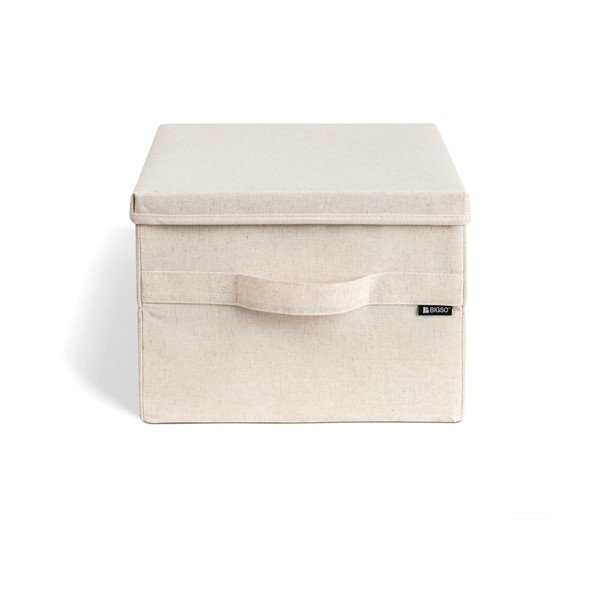 Cutie de depozitare bej din material textil cu capac 31x41x22 cm Soft Storage Medium – Bigso