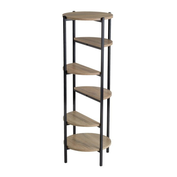 Etajeră neagră/în culoare naturală cu aspect de lemn de stejar 40x110 cm – Casa Selección