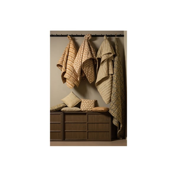 Cuvertură maro/bej din bumbac pentru pat dublu 220x265 cm Banding – BePureHome-image-3