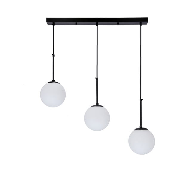 Lustră neagră cu abajur din sticlă 15x67 cm Pompei – Candellux Lighting-image-1