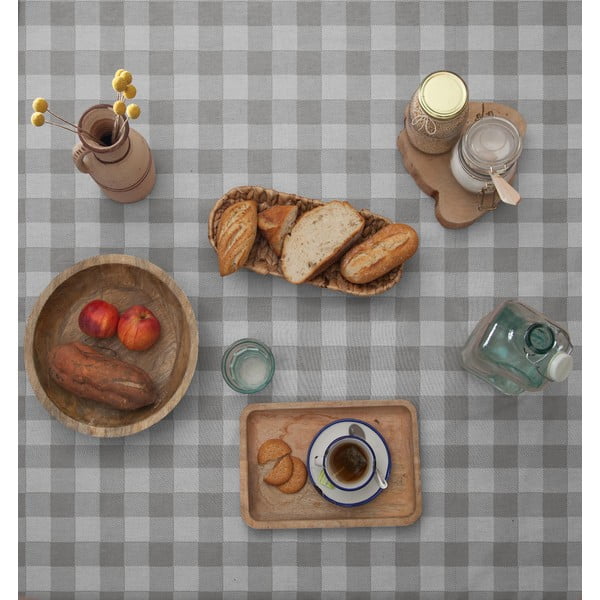 Față de masă Really Nice Things Lino Grey Vichy, 140 x 200 cm-image-2