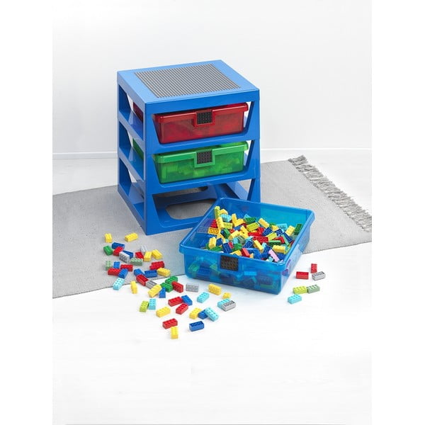 Organizator pentru depozitare cu 3 sertare LEGO®, albastru-image-2