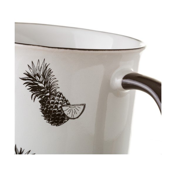 Cană ceramică Unimasa Ananas, 325 ml, alb-image-1