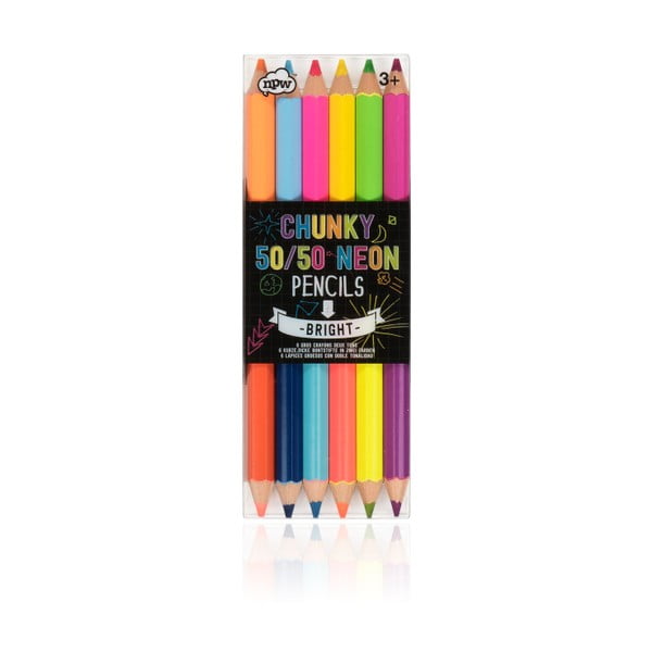 Set 6 creioane cu 2 capete NPW Chunky Pencils