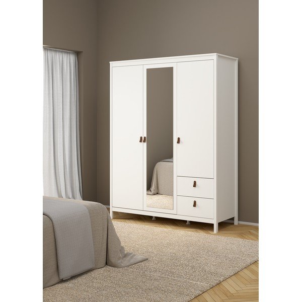 Șifonier alb cu oglindă 150x199x58 cm Madrid – Tvilum-image-1