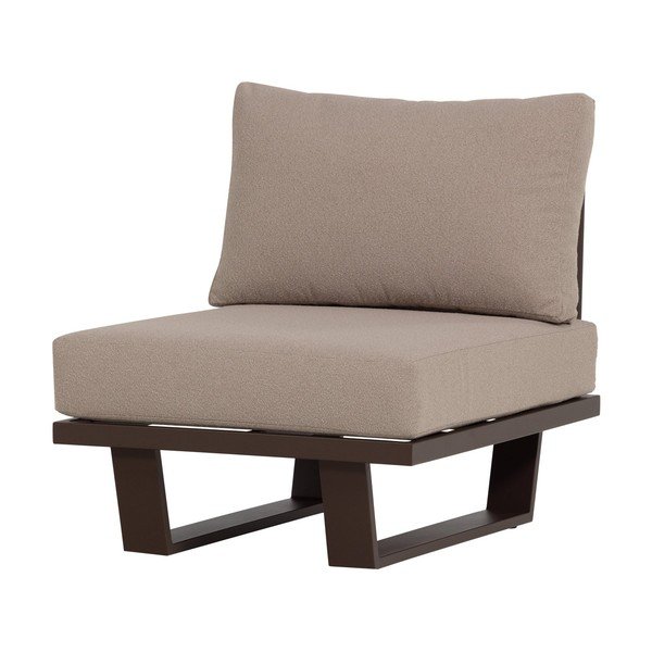 Fotoliu de grădină maro din metal/capitonat Bear – WOOOD