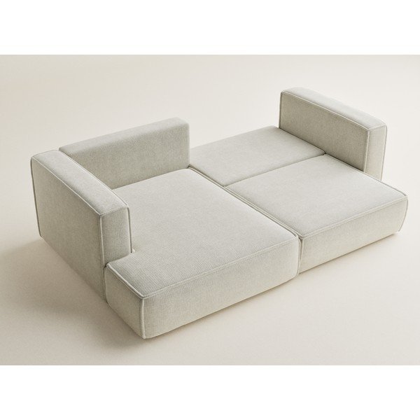 Colțar crem extensibil/cu spațiu de depozitare cu tapițerie din chenille (cu colț pe partea stângă/cu șezlong) Velto – Maison de Rêve-image-3