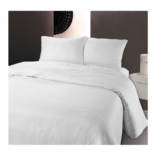 Lenjerie de pat din micropercal Zensation Dallas, 240 x 200 cm, alb