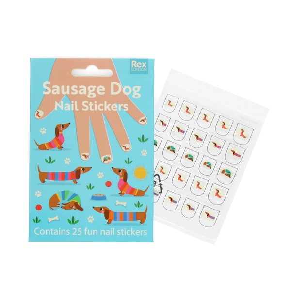 Set creativ Sunny Sausage Dog – Nail stickers – Rex London