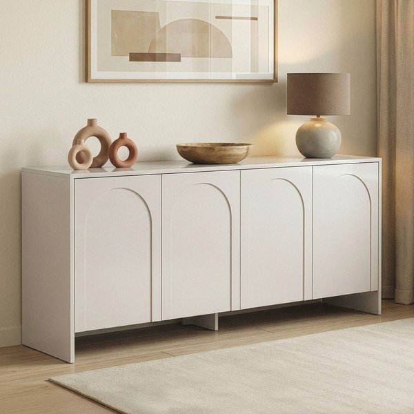 Comodă crem 180x80x45 cm Arlen  – Kalune Design-image-2