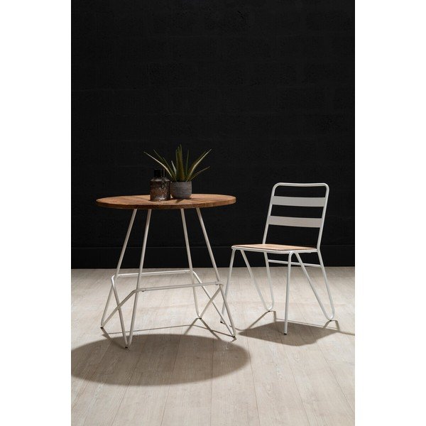 Scaun de dining alb/în culoare naturală din lemn de ulm District – Premier Housewares-image-4