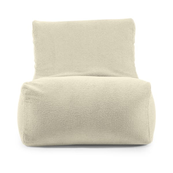 Fotoliu bean bag gri deschis cu tapițerie din țesătură bouclé Seat 100 Lounge – SLOWDOWN-image-2