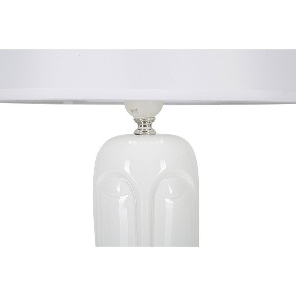 Veioză albă din ceramică cu abajur textil (înălțime 46 cm) Statua – Mauro Ferretti-image-2