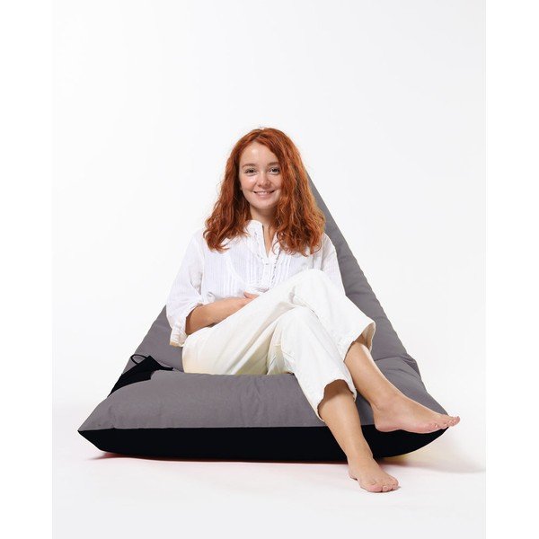 Fotoliu bean bag gri Pyramid – Floriane Garden-image-3