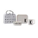 Set de luat masa pentru copii din 3 piese cu valiză Design Letters Classics K