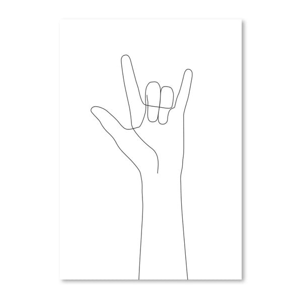 Poster Americanflat Hand Gesture Love, 42 x 30 cm