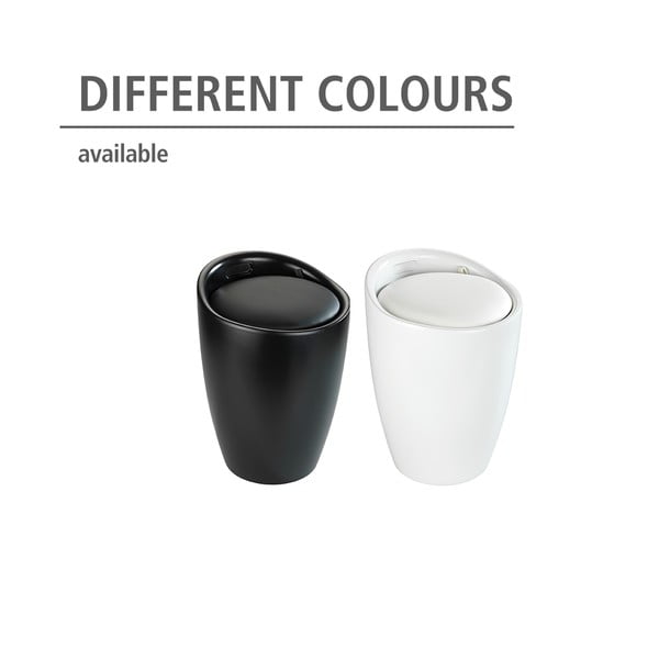 Scaun de baie cu spațiu de depozitare rufe Wenko Candy, negru-image-4