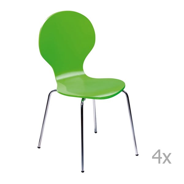 Set 4 scaune 13Casa Mika, verde