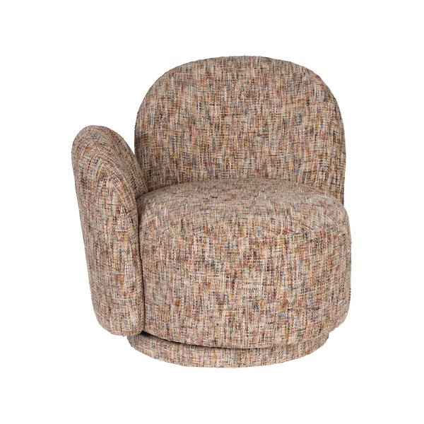 Fotoliu bej pivotant cu tapițerie din chenille Rose – Dutchbone-image-2