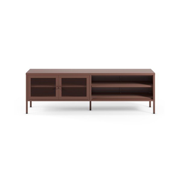 Comodă TV burgundy din metal 160x50x35 cm Fayna – Marckeric