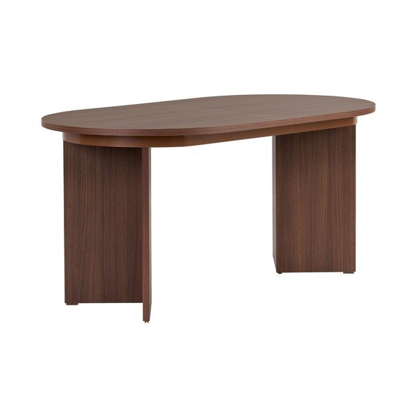 Masă de dining extensibilă cu aspect de lemn de nuc cu blat suplimentar 90x160 cm Sorell – Kalune Design