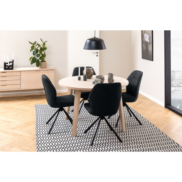 Masă de dining rotundă extensibilă cu blat cu aspect de lemn de stejar ø 120 cm A-Line – Actona-image-3